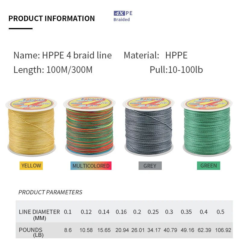 Línea trenzada de señuelo X4 para Pesca de carpa, multifilamento, línea de PE japonesa, agua salada, resistencia de 3,9Kg-48,5Kg - imagen 4