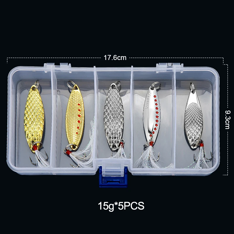 Señuelo de pesca de trucha con cuchara giratoria de Metal, señuelos de sanguijuela Vib, 5g, 7g, 10g, 15g, 20g, cebo Artificial, aparejos de pesca para lubina, perca - imagen 5