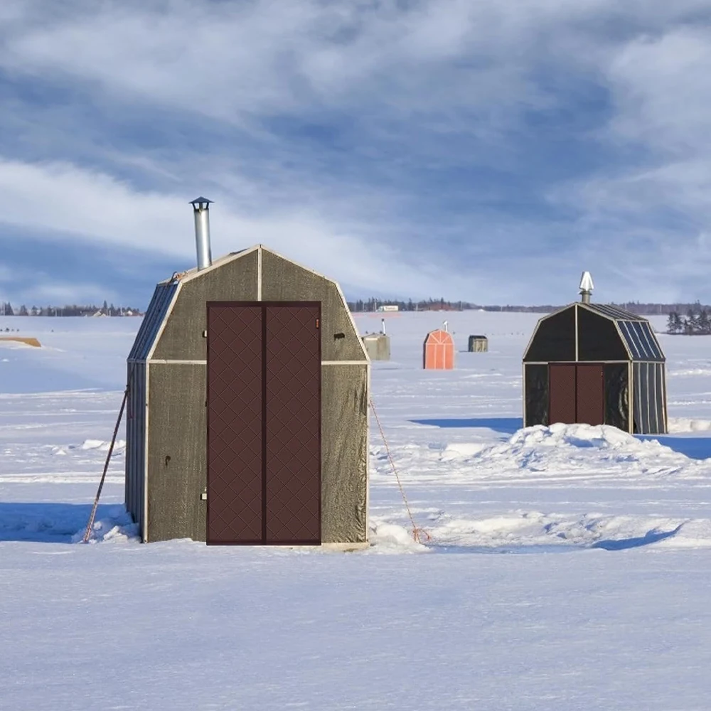 Cortina de puerta con aislamiento térmico, cubiertas de puerta con aislamiento magnético para manta de puerta de invierno, pantalla de puertas con aislamiento de algodón grueso - imagen 4