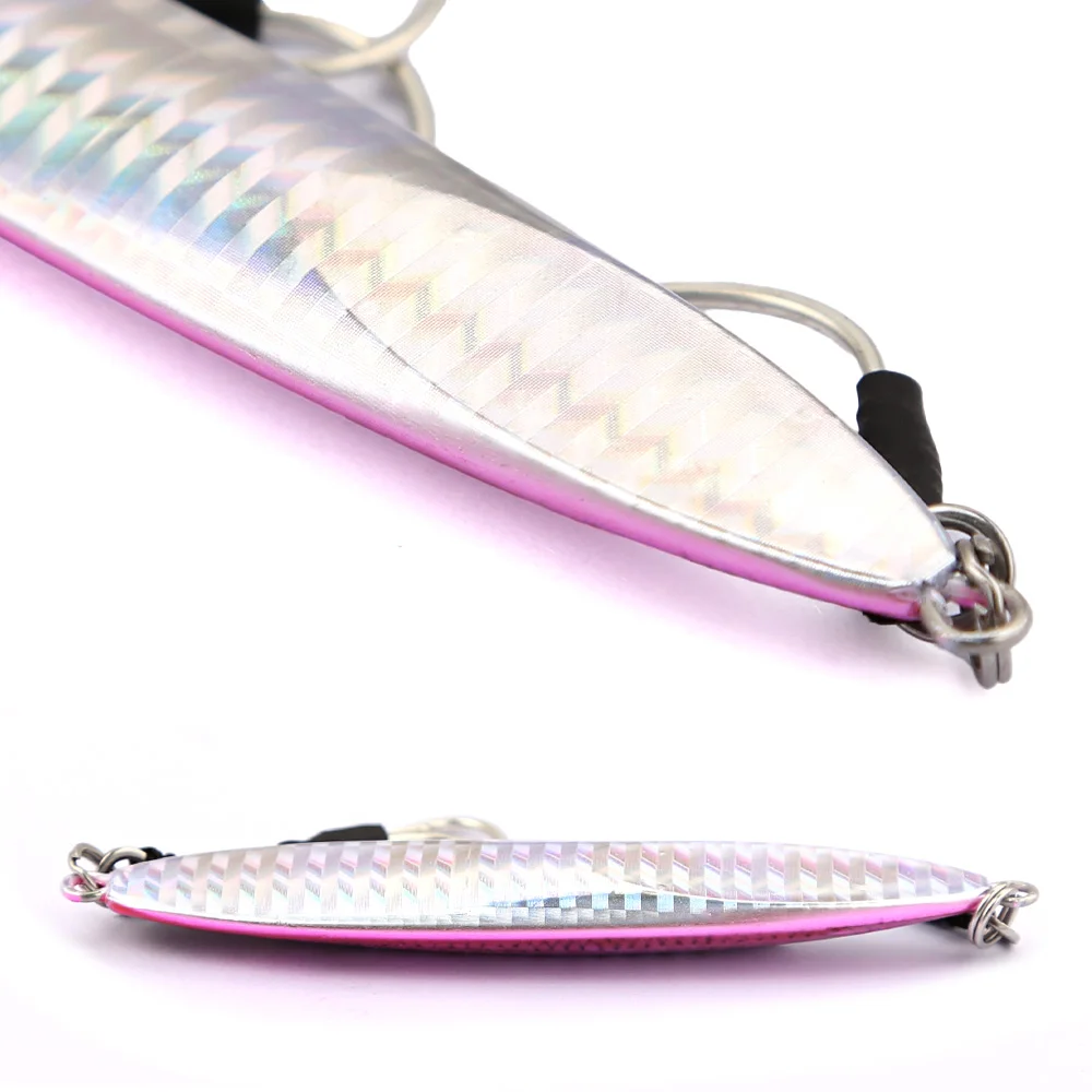 B & U Jig-señuelo de pesca con pesas, plantillas de pesca, señuelos de agua salada, plantilla de lubina de Metal, Isca, peces artificiales artificiales, purpurina holográfica - imagen 5