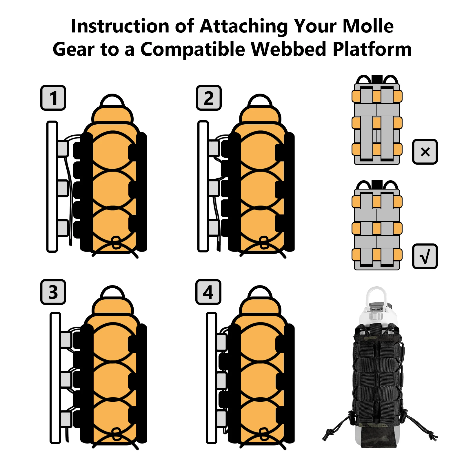 Bolsa portabotellas BASSDASH MOLLE con correa modular - imagen 4