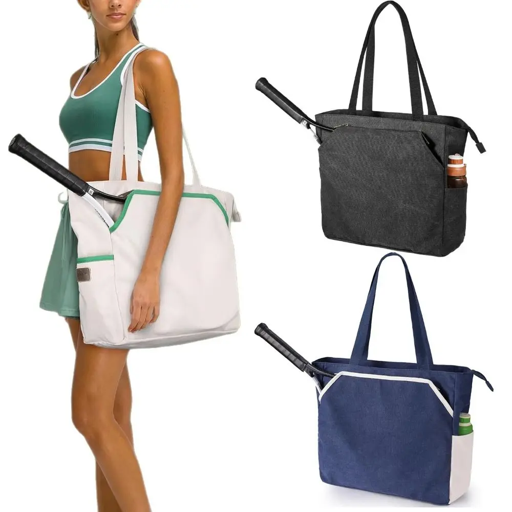 Bolsa de tenis duradera de gran capacidad, bolso de hombro multifuncional de lona para raqueta de tenis, bolsa ligera para Pickleball - imagen 2