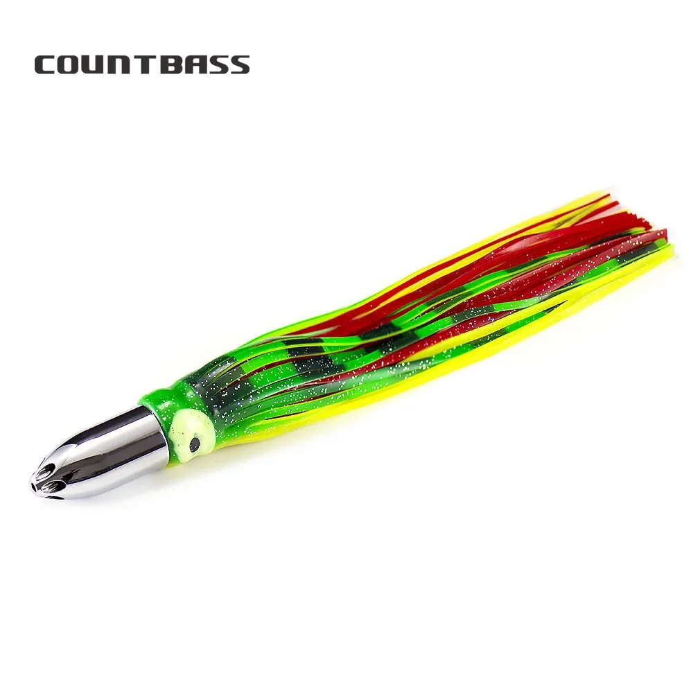 Señuelo de arrastre COUNTBASS Brass Bullet cabeza jet, falda calamar - imagen 4