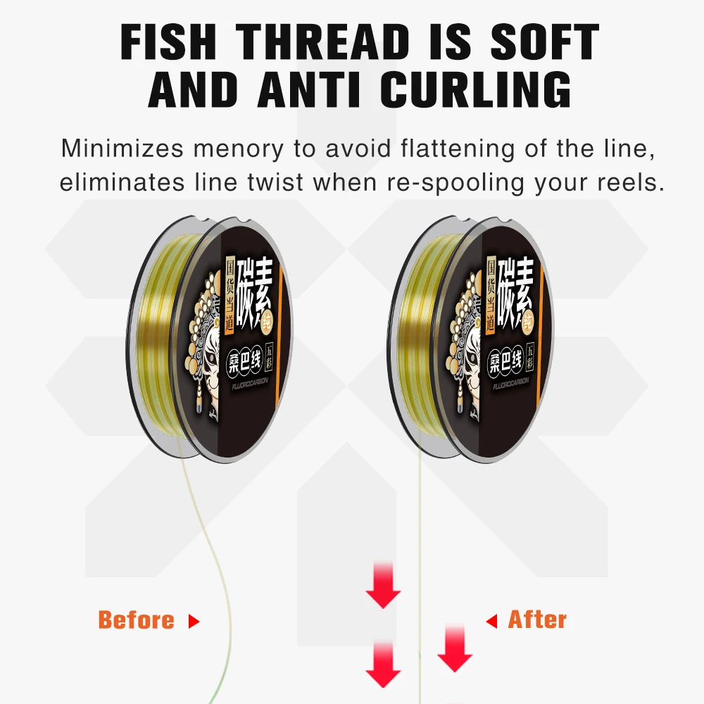 ZUKIBO 2024 nueva línea de Pesca de fluorocarbono Multicolor 100% 100M/50M fibra de carbono transparente Japón líder línea de Pesca con mosca Pesca - imagen 5