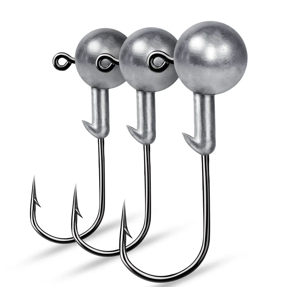 Anzuelos Jig Head con púas y bola redonda 1-20g para vinilo