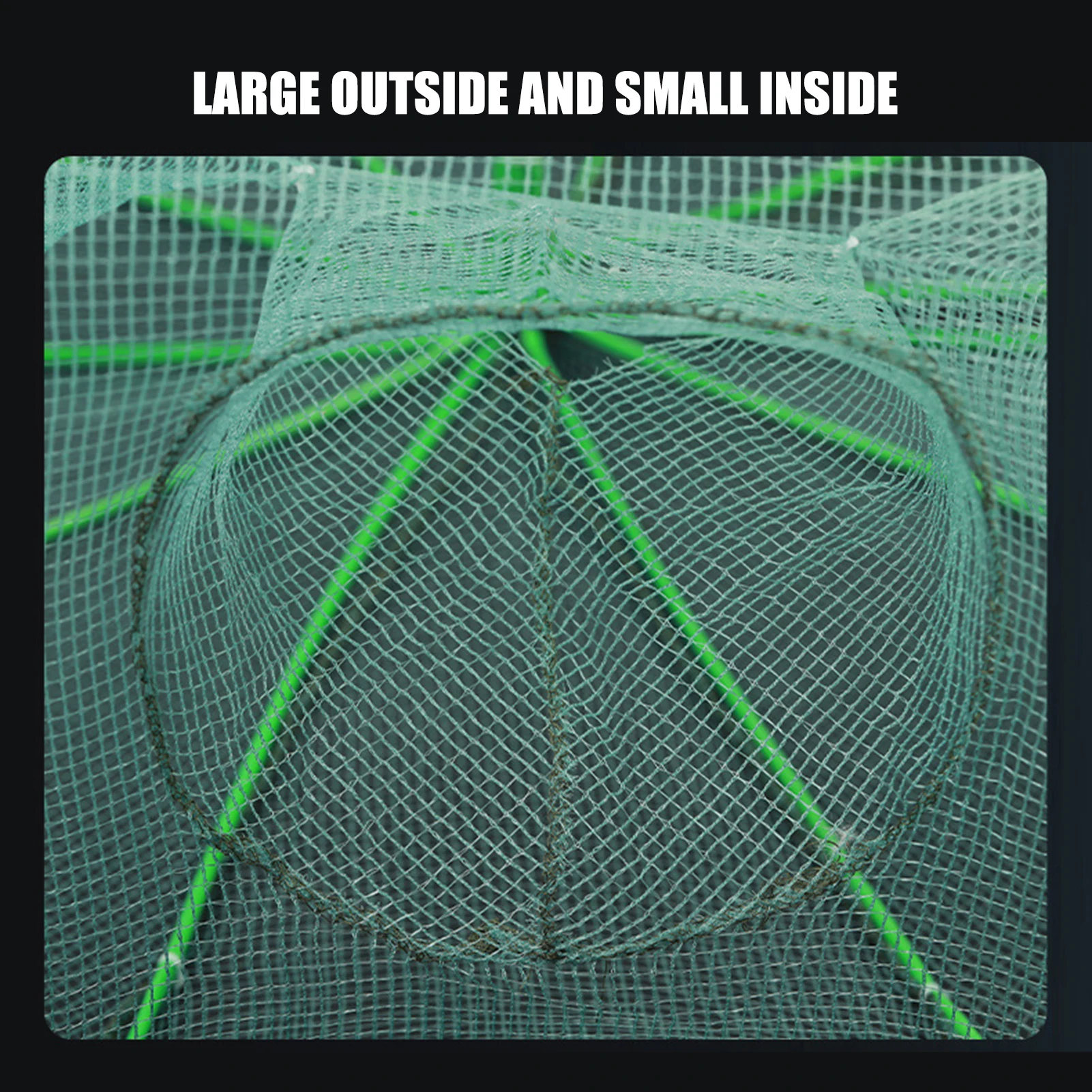 Red de pesca plegable portátil, malla de nailon de gran capacidad para peces al aire libre, automática, carpa, camarones - imagen 4