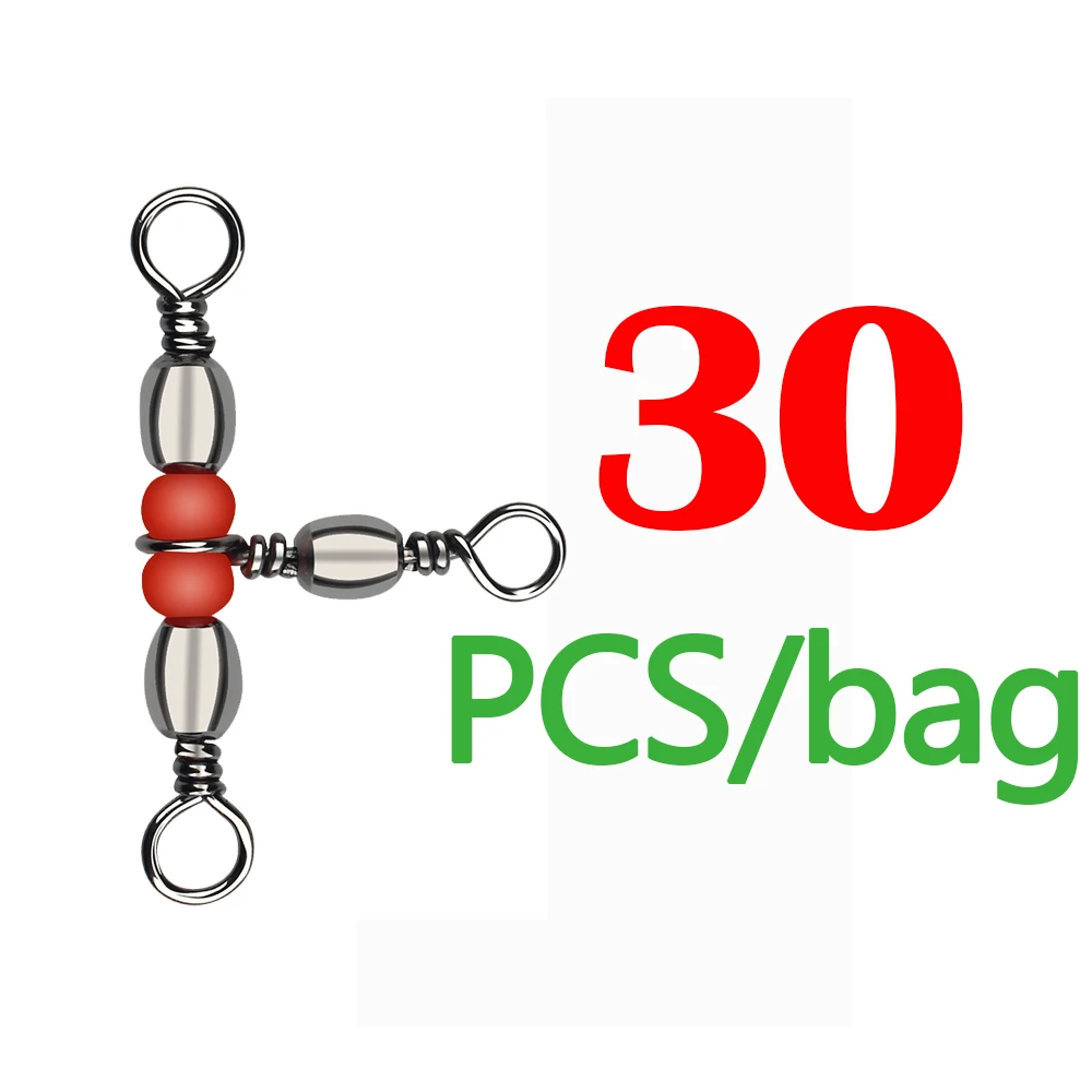 30 piezas/bolso conectores giratorios de pesca de alta calidad para uso versátil
