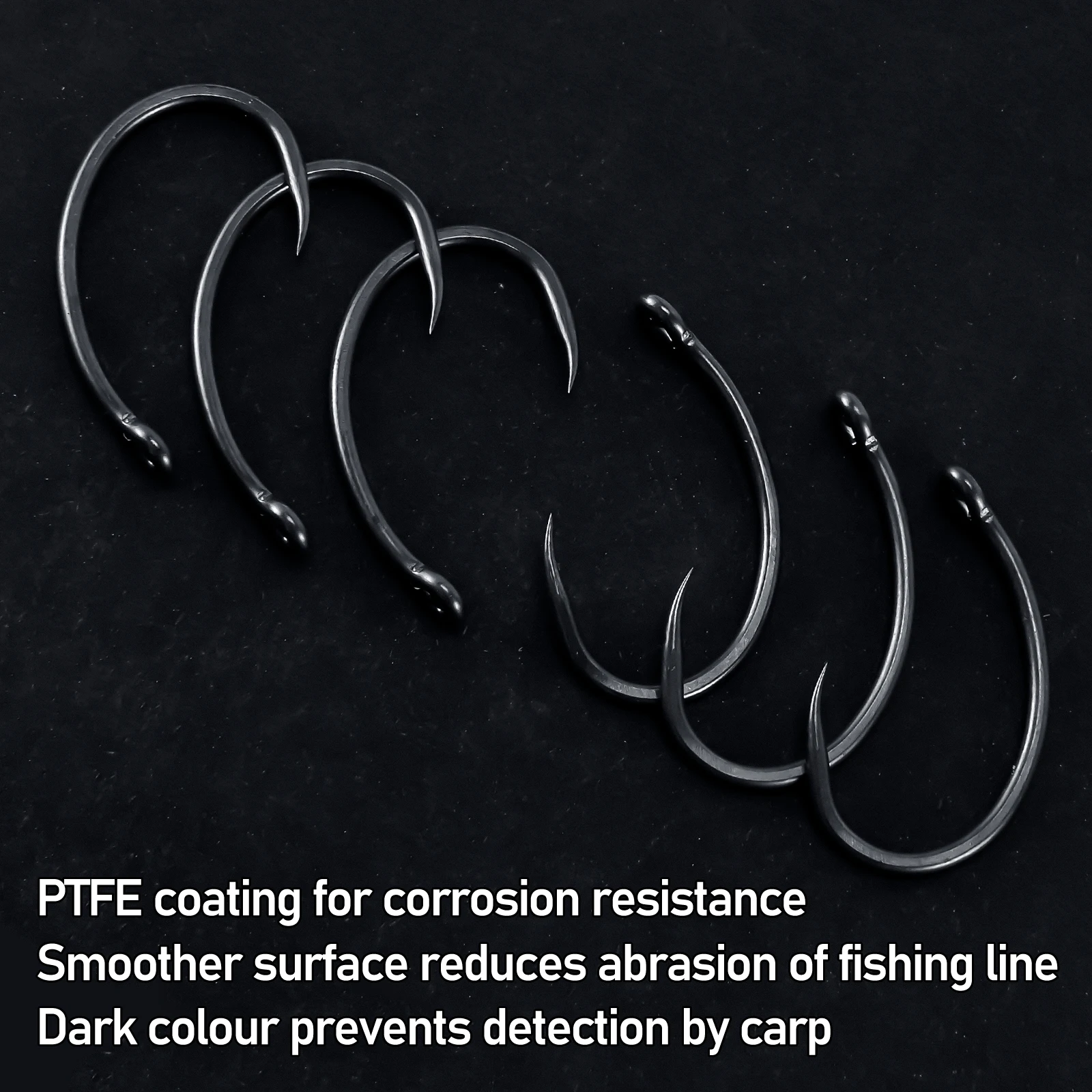 Anzuelo Offset PTFE Vástago Curvo Sin Púas para Carpa Chod - imagen 5