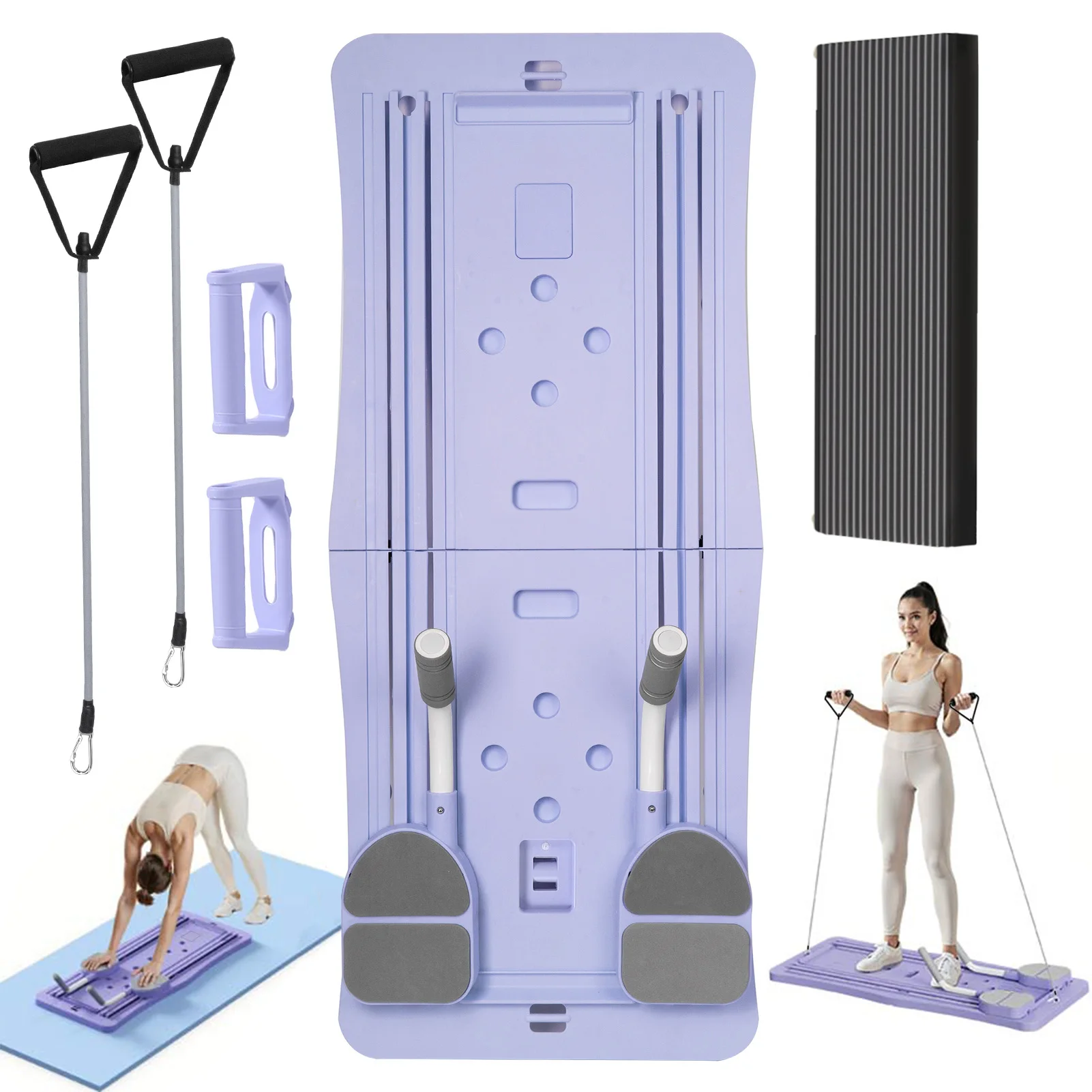 En casa tabla de Pilates plegable 4 en 1 ejercicio Ab rueda rodillo equipo de ejercicio para gimnasio en casa entrenamiento Core Trainer - imagen 2