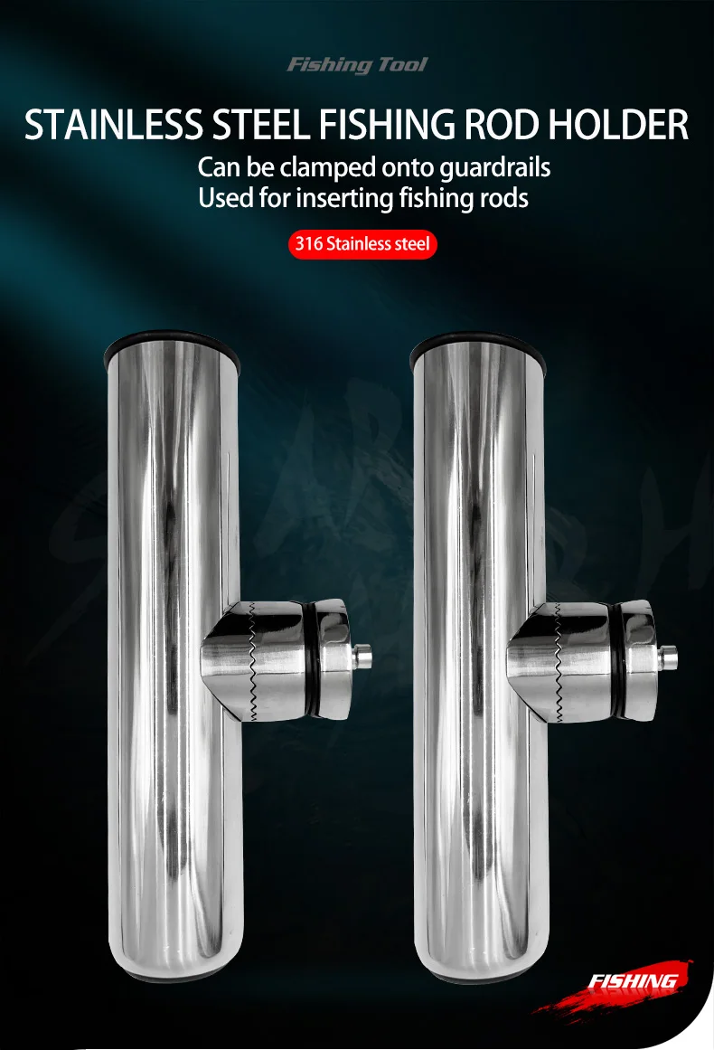 Soportes de caña de pesca de acero inoxidable resistente para almacenamiento seguro