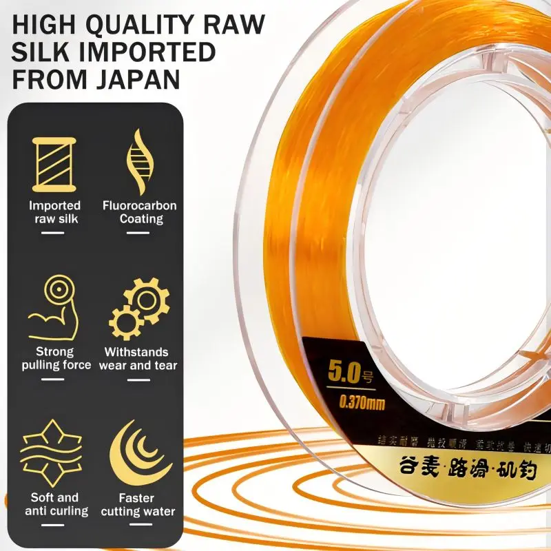 Sedal de pesca de nailon superfuerte, monofilamento japonés de fluorocarbono, accesorios de pesca de carpa, lubina, 120Mpesca accesorios de pesca pesca accesorio pesca accesorios mar hilo trenzado pesca hilo de pesca - imagen 3