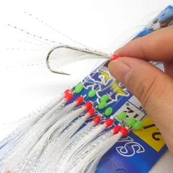 Anzuelos Assist de cuerda verdes y blancos para pesca en barco