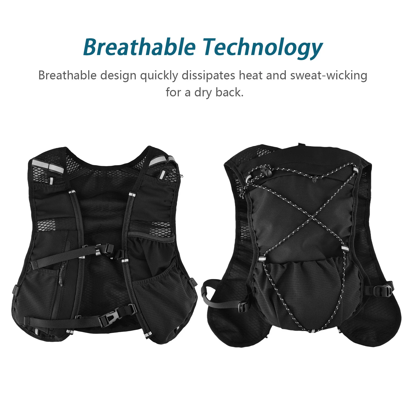 Chaleco de hidratación para correr, chalecos ponderados para correr, mochila multifuncional ligera para exteriores, chaleco de agua corriente, paquete de escalada - imagen 4