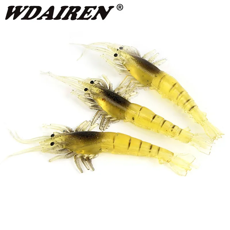 5 uds señuelo de Pesca de camarones 4,5 cm 1,3g cebo Artificial de Pvc suave Pesca ligero realista camarones océano Wobblers cebos de silicona - imagen 2