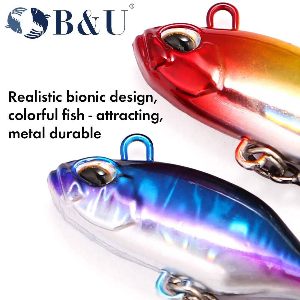 B & U Spin Tail señuelo de pesca Mag Tail Spinner Shad Metal Vib Casting Shore Jig cebo hoja de cobre cuchara lubina de agua dulce - imagen 5