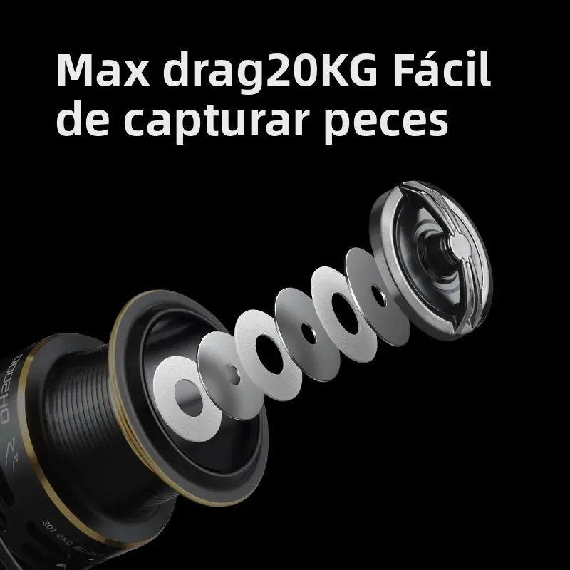 Carrete de Pesca de carpa LINNHUE, carrete giratorio QH3000-9000, doble arrastre fuerte, 20kg, carrete de Pesca de mar, carrete de repuesto gratis - imagen 5