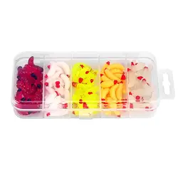 Combo de señuelos blandos kit gusano, 5 colores, agua dulce y salada