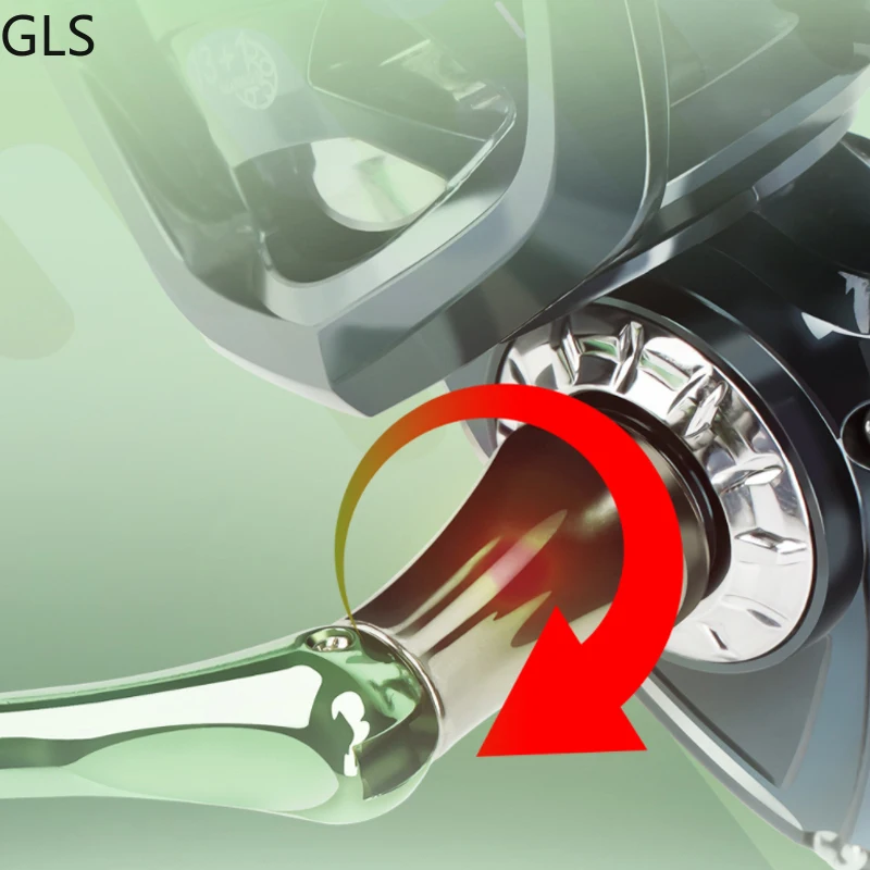 GLS-carrete de pesca giratorio ligero, 13 + 1BB, resistente al desgaste, para carpa de agua dulce, arrastre máximo 5-10kg, novedad - imagen 4