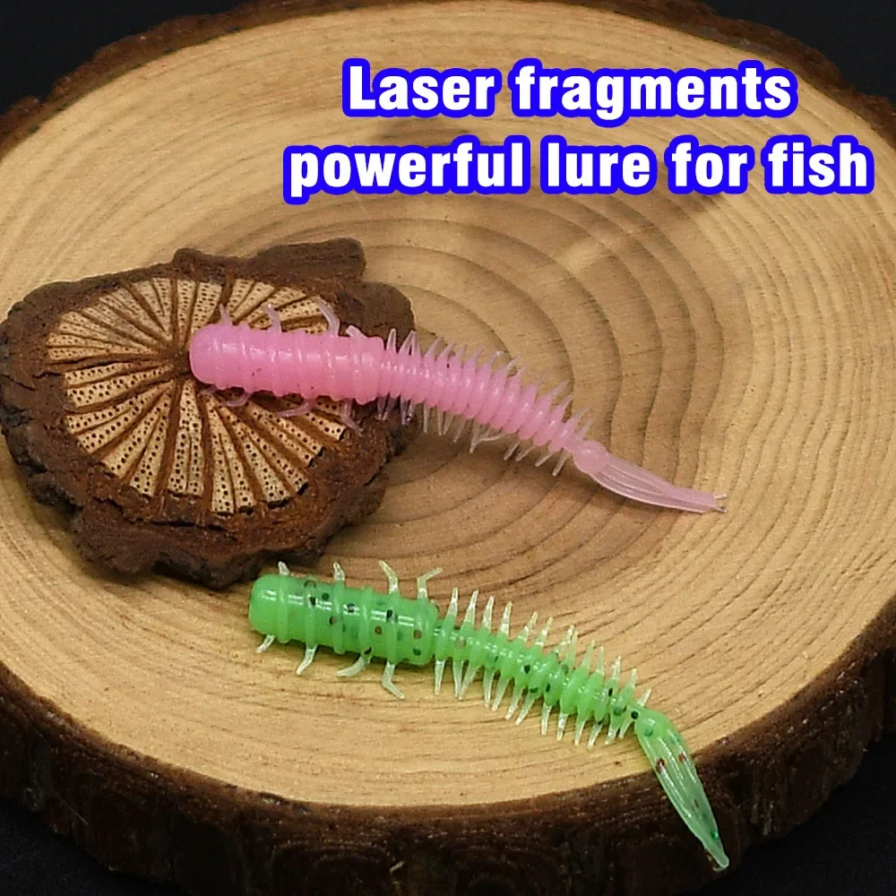 MNFT 20 piezas nuevo cebo blando larva 45mm/0,4g gusano Leurre Peche Jigging señuelo aparejos de pesca señuelo suave para pesca ﻿ - imagen 5