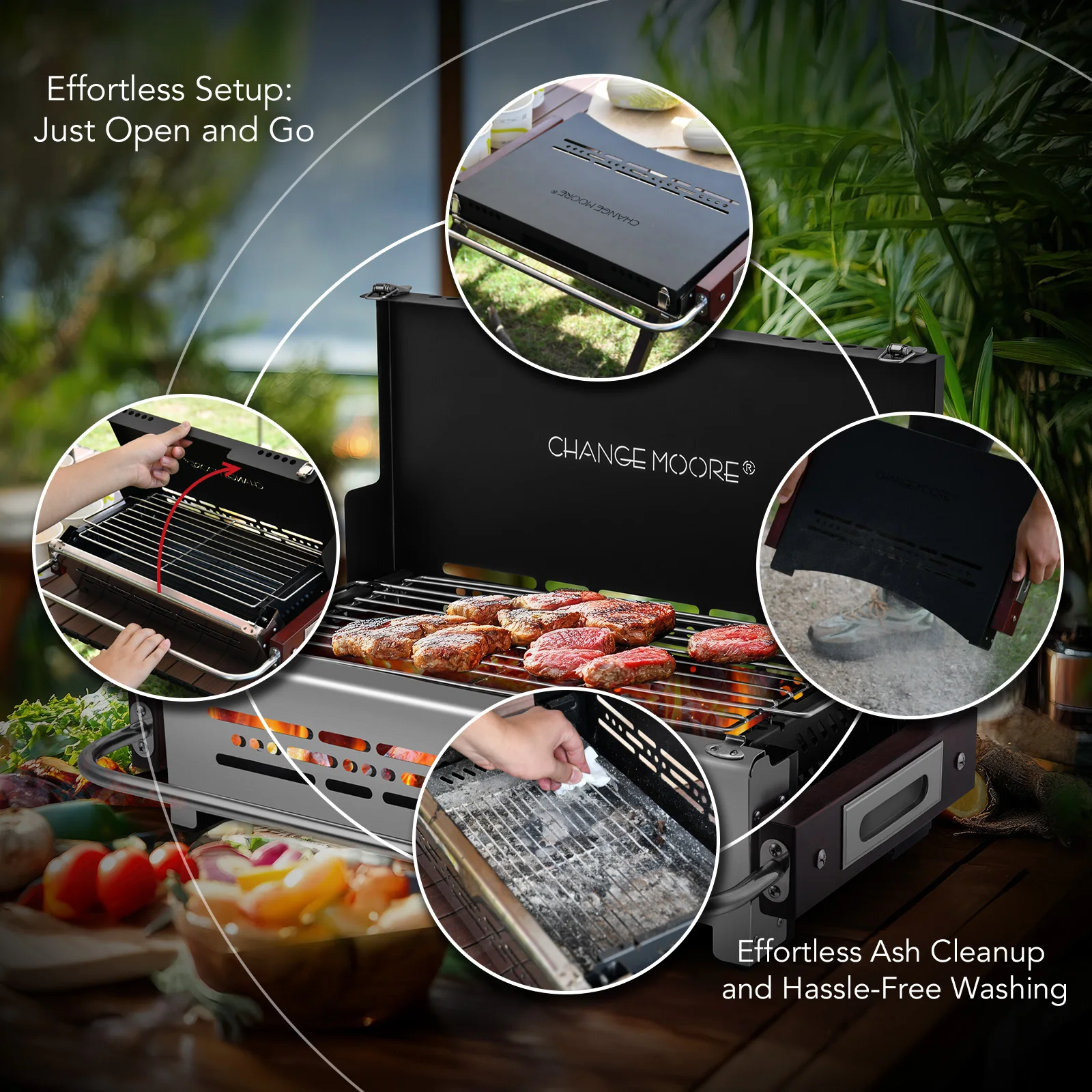 Horno plegable Change Moore – Acero inoxidable 304 para camping - imagen 5