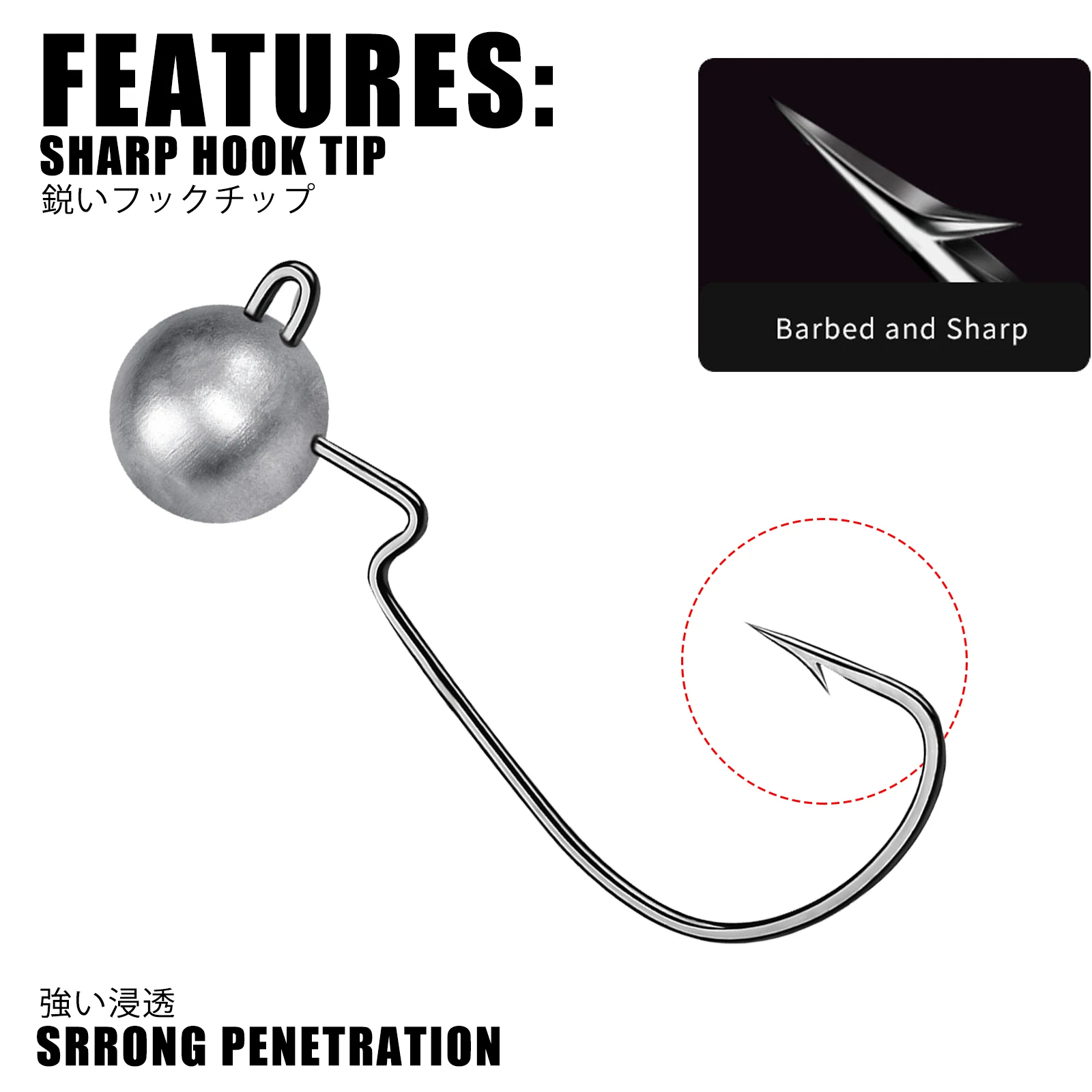 Anzuelo de plomo con manivela para Pesca, anzuelos con cabeza de anzuelo Rockfish Ajing, señuelo de gusano suave, productos de Pesca para lubina, Lucio, trucha, 3,5-10g, accesorios - imagen 2