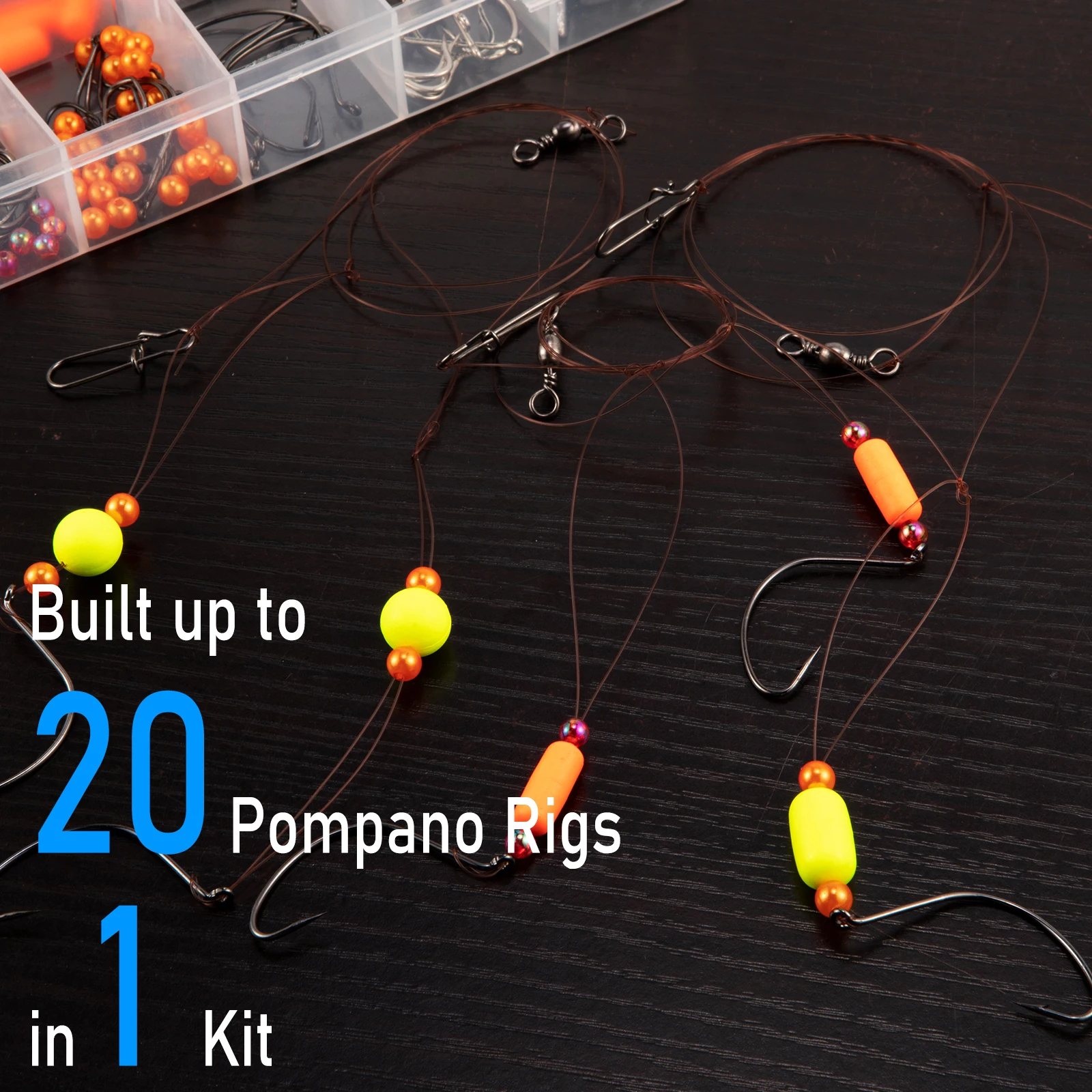 Aparejo de pesca de Surf, aparejo Pompano de agua salada, buscador de peces, anzuelo de pesca, plomada de peso, broche giratorio, trucha de lubina, 200 piezas - imagen 5
