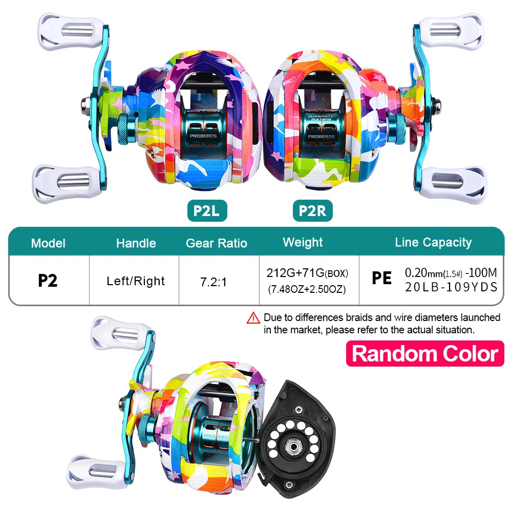 Carrete estándar BaitCast carrete de pesca emocionante sonido de arrastre sistema de frenos magnéticos 5 + 1 BB 7,2: 1 8KG rueda de carrete de Baitcasting de arrastre máximo - imagen 5