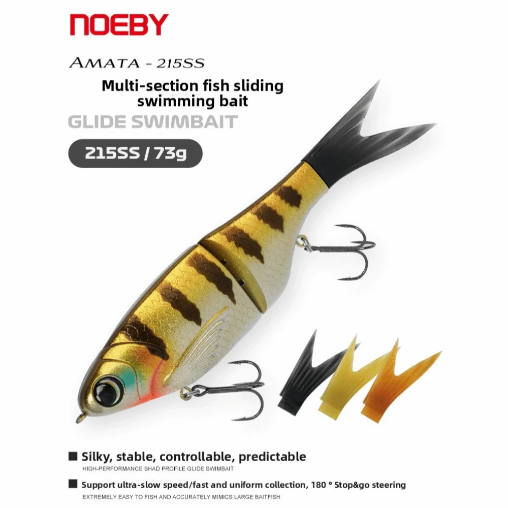 215 mm de longitud Noeby Glide Swimbait 73 g de peso Diseño de Wobblers Material de silicona de Wobblers de hundimiento lento - imagen 5