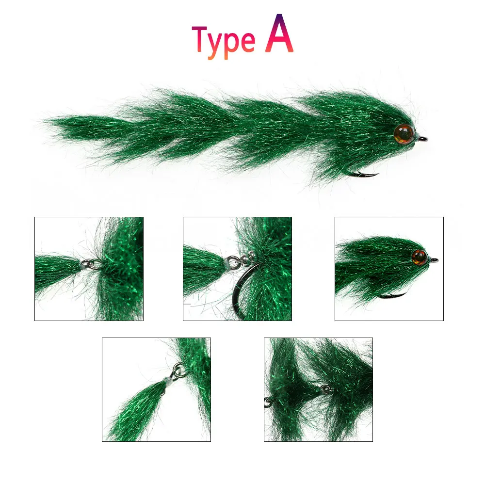 Bimoo-cambiador Finesse de 4,13 pulgadas, peces articulados, columna vertebral, mosca, cebos, trucha, lubina, Lucio, Tarpon, Señuelos de pesca de agua salada, 1/0 - imagen 3