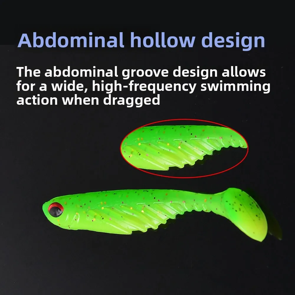 SWOLFY 8 unids/lote señuelo suave 7 cm/2,8g luminoso ripper shad señuelo de pesca cebo de silicona cebo suave para pesca de carpa cebo para Lucio - imagen 2