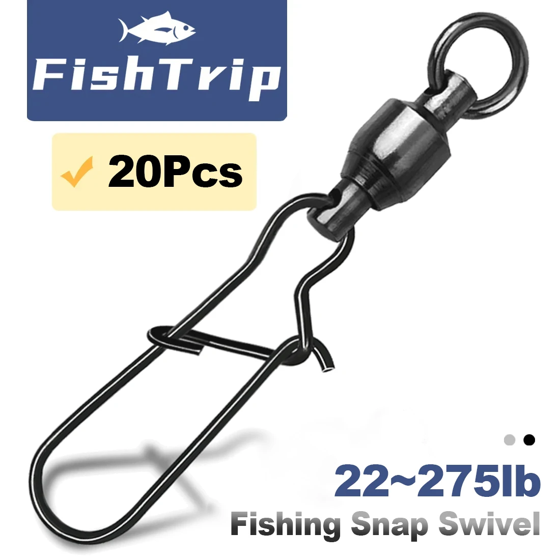 FishTrip Snap giratorio acero inoxidable revestido en níquel negro - imagen 2
