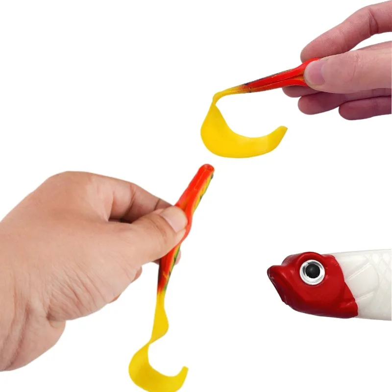 Ackibbik-señuelo de pesca de silicona suave, 9 Uds., Swimbaits de plástico, señuelos de gusano de pesca, señuelos artificiales de silicona de 4,93 pulgadas para lubina - imagen 4