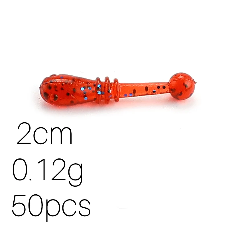 Cebo suave supercontinente, nuevo cebo blanco, 2cm/50 Uds., Señuelos de pesca que se hunden, cebo tremor, señuelo de pesca suave, señuelo de gusanos de pescado - imagen 3