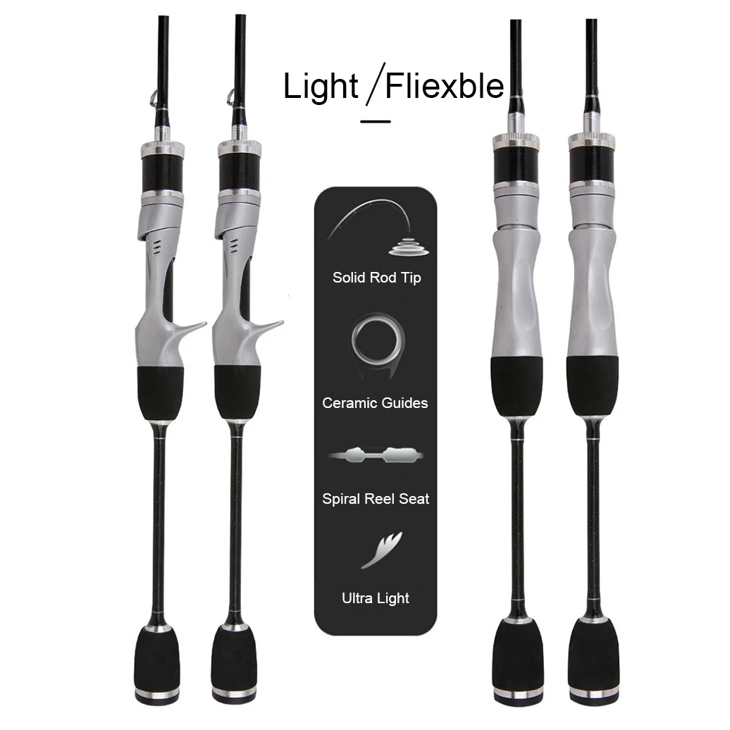 Canna de pescar de fundición giratoria UL, sistema Finesse de cebo pequeño, fibra de carbono ultraligera, 2 piezas, 1,68-1,8 m, 1-8g, para caña de pescar de trucha - imagen 3