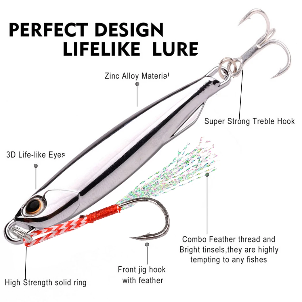 Señuelos metálicos trolling y jigging – Lubina, trucha, agua salada