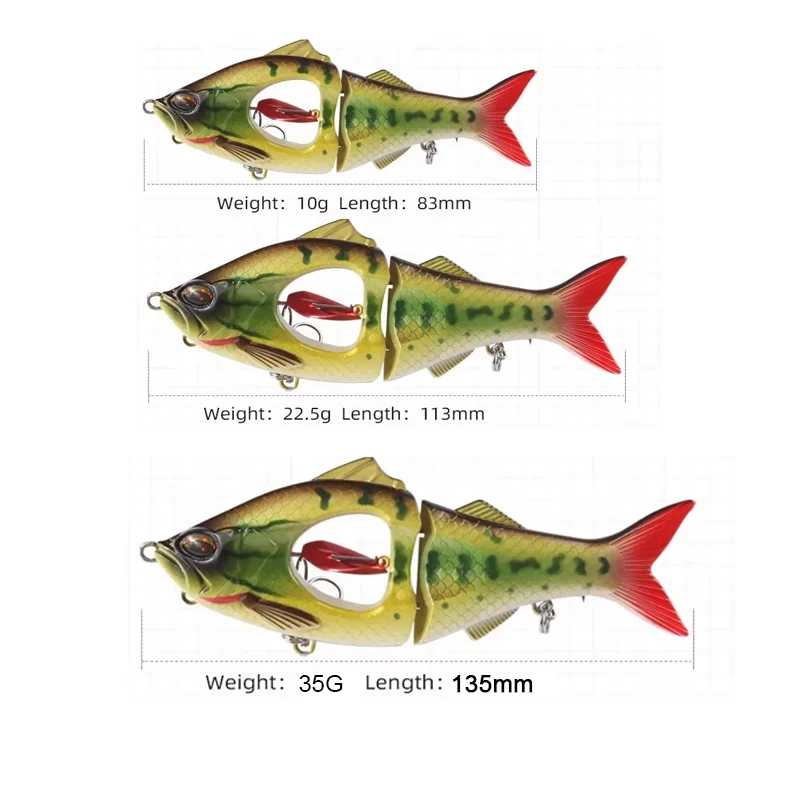 TAKEDO 10G 22,5G 35G 2 secciones hélice señuelo de pesca Jerkbait cebo Artificial señuelo Wobbers Glidebait depredador Spinner cuchara - imagen 2
