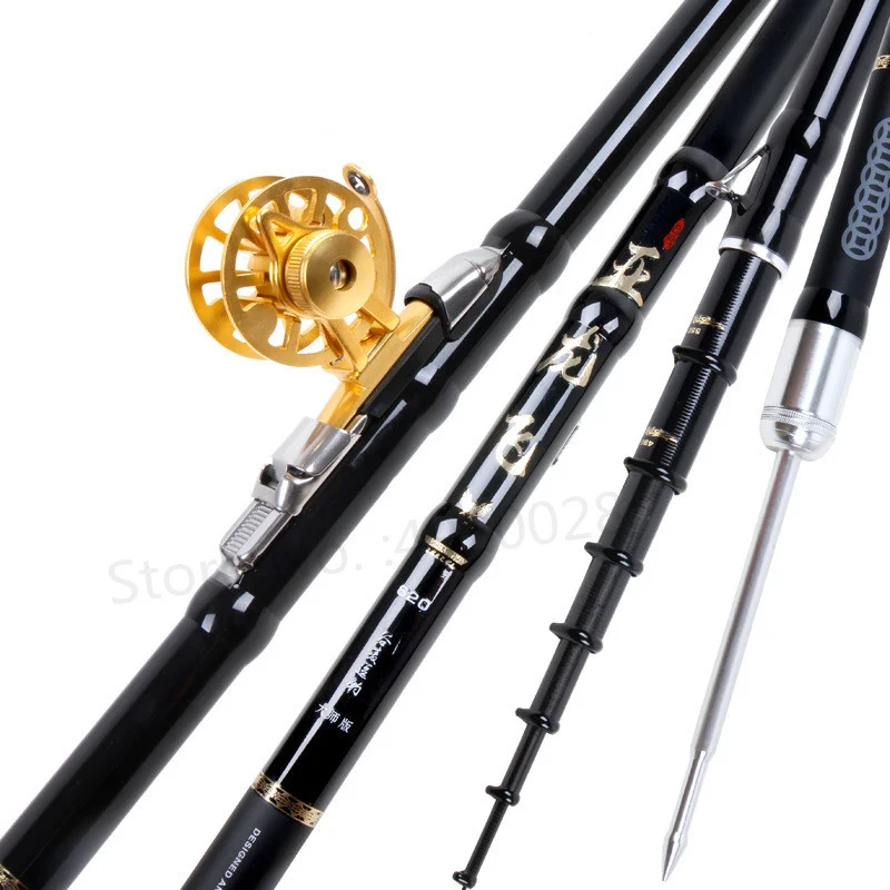 Caña de pescar retráctil de carbono, accesorio giratorio portátil, ultraligero y duro, posicionamiento 19, 4,9 m-9m - imagen 4