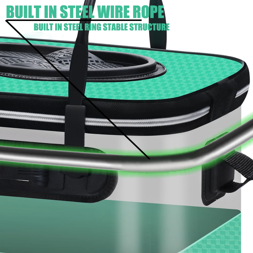 Cubo de pesca plegable y grueso, cubo para peces vivos sin bomba de oxígeno, tanque de agua portátil EVA, pesca al aire libre, caja para peces vivos - imagen 3