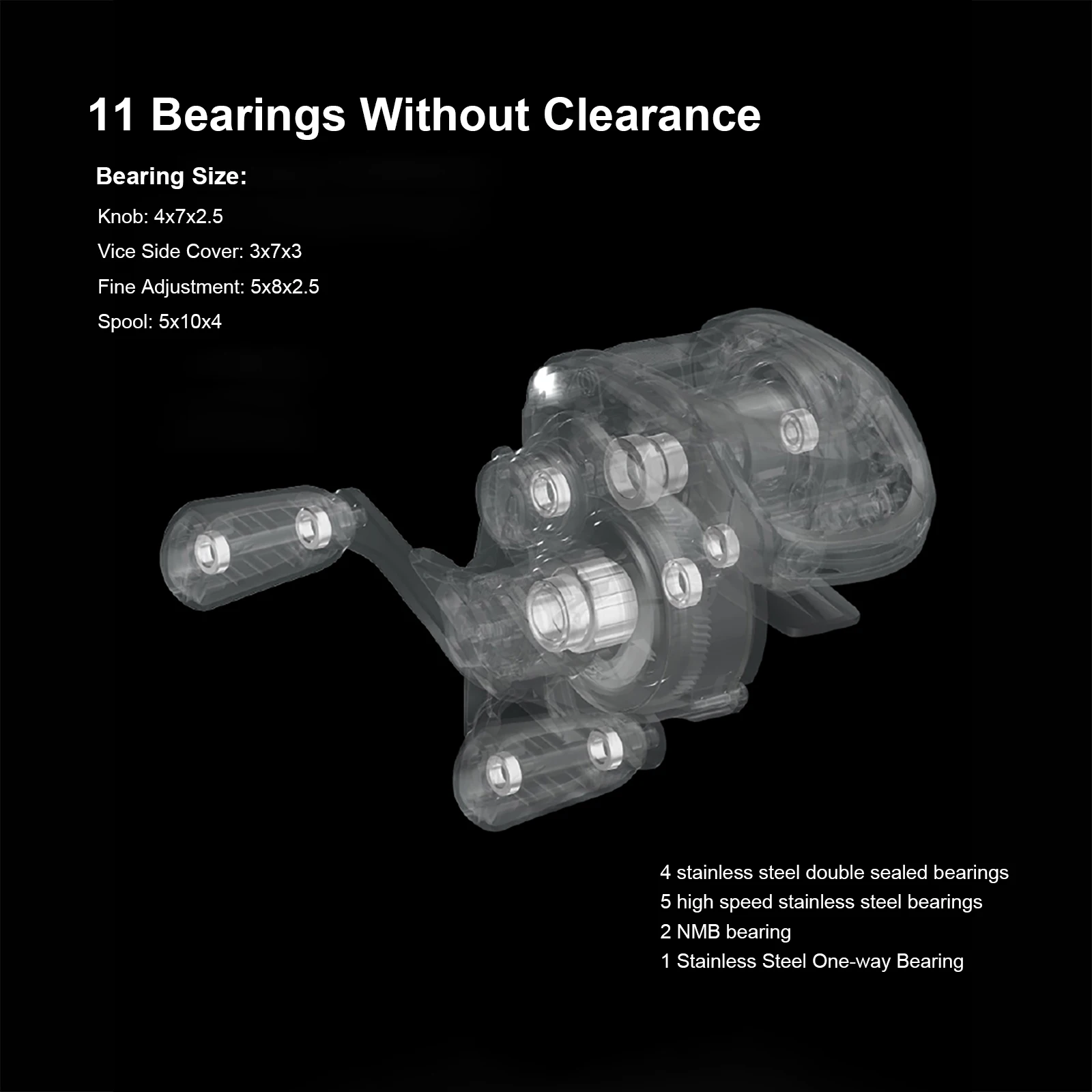 PURELURE nuevo MllEC pluma de plata 9,58g carrete ultraligero BFS FINESSE carrete de Baitcasting bobina de pesca Baitcast para trucha Shad - imagen 5