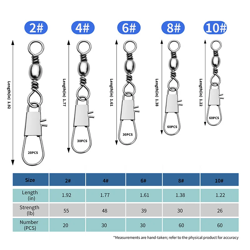 200 Uds caja tipo B juego de giratorios de pesca botella giratorios acopladores rápidos aparatos de pesca giratorios de pesca cilíndricos conector de hebilla - imagen 3