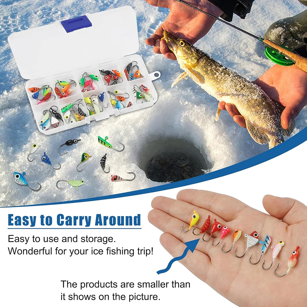 Jigs luminosos para pesca en hielo – Cabeza brillante para trucha y perca - imagen 3