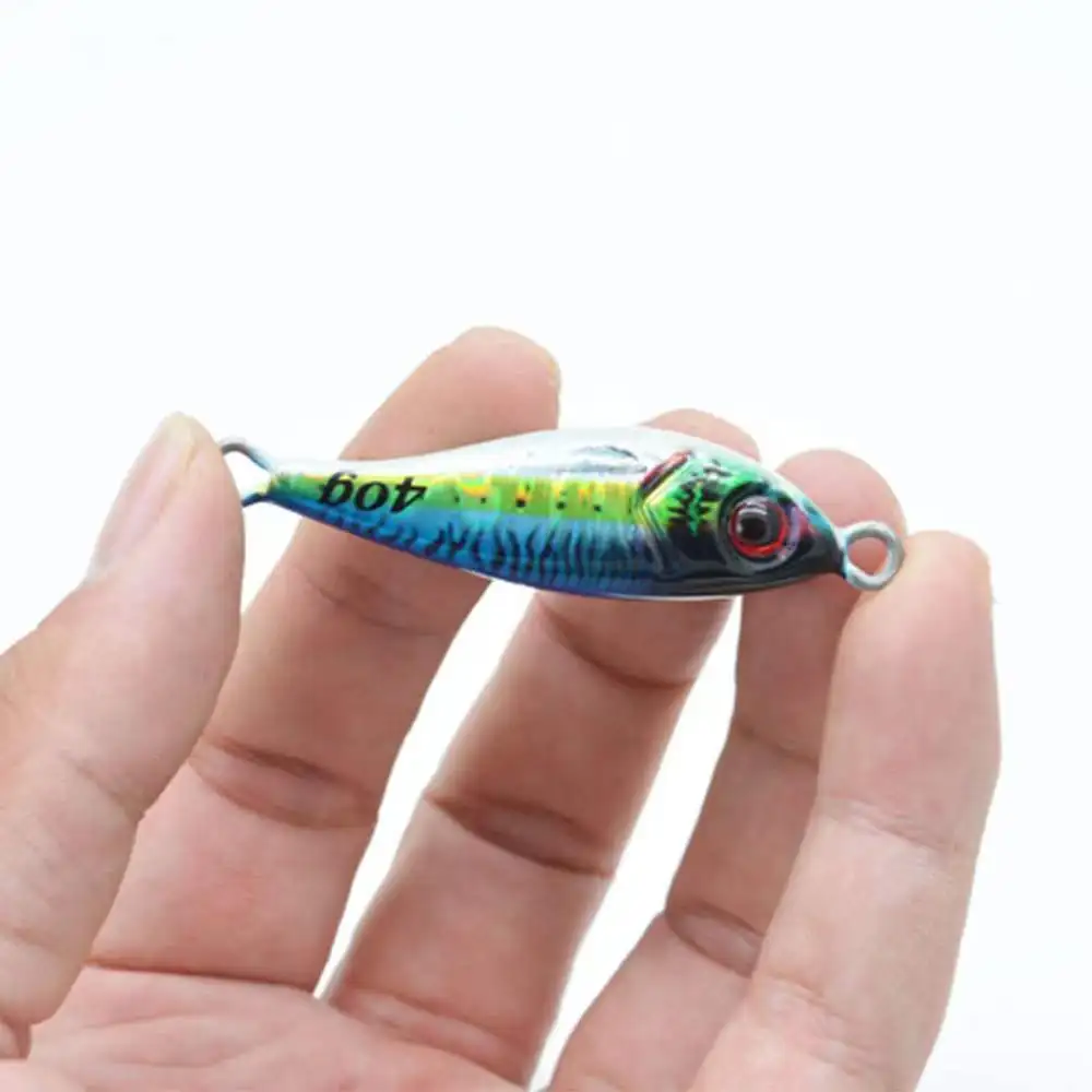Anzuelos de Metal de 20g, 30g, 40g, brillo lento, impresión 3D, para pesca de orilla Cast, Jigging Spoon, cebo para pesca de lubina, trucha, agua salada, señuelos Jigging - imagen 5