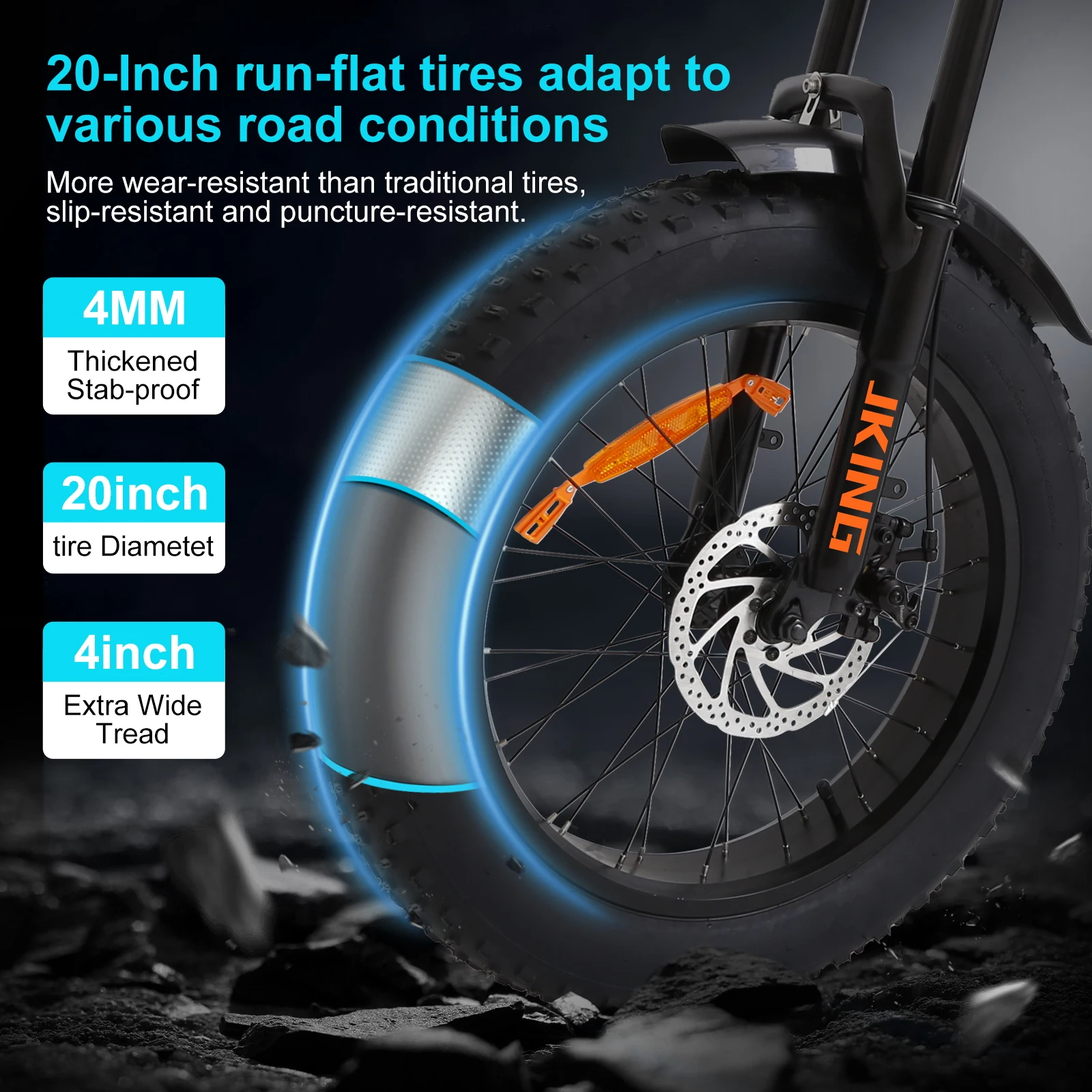 Bicicleta Eléctrica JKING FXH-002 Pro – Doble batería y motor 1000W - imagen 4