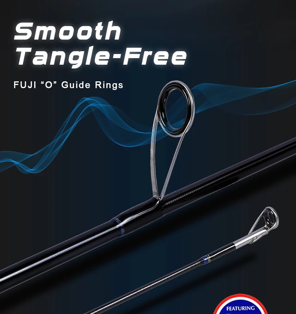 Experimente la pesca sin costura con anillos de guía Fuji-10 ° sin enredos sin problemas