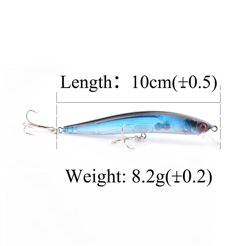 NGB 8,2g 10cm señuelo de pesca duro Minnow Topwater flotante ojos 3D cebo Artificial Wobblers Bass - imagen 3