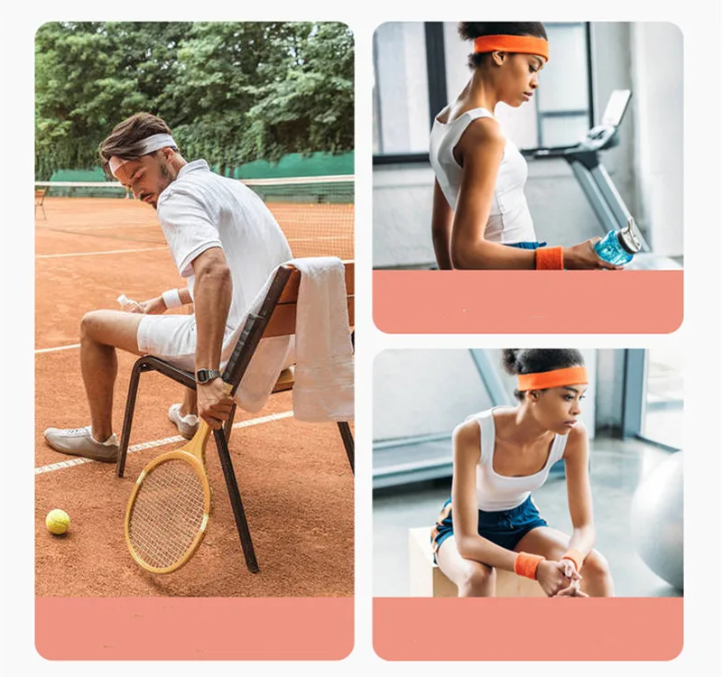 Muñequera deportiva con toalla para el sudor, vendaje elástico de algodón, diadema deportiva para manos, pulsera deportiva, soporte para gimnasio, muñequera carpiano - imagen 4