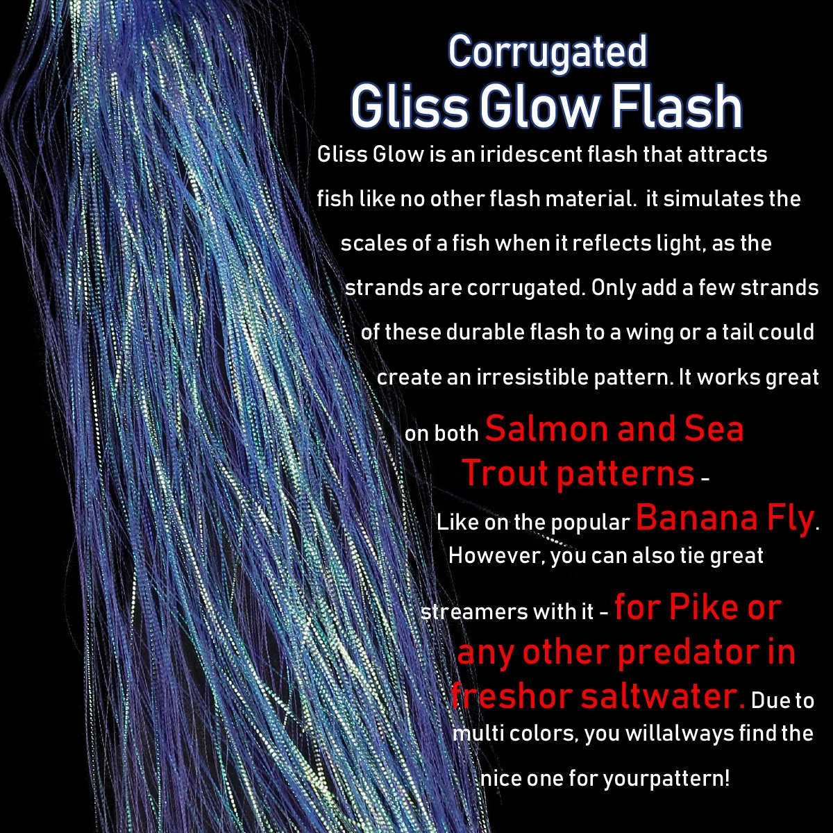 Escala Lateral de 0,2mm, hebras de brillo de Flash corrugado, Flashbou iridiscente, Material de atado de cuerpo de cola de ala de mosca de pesca, 1 paquete - imagen 3