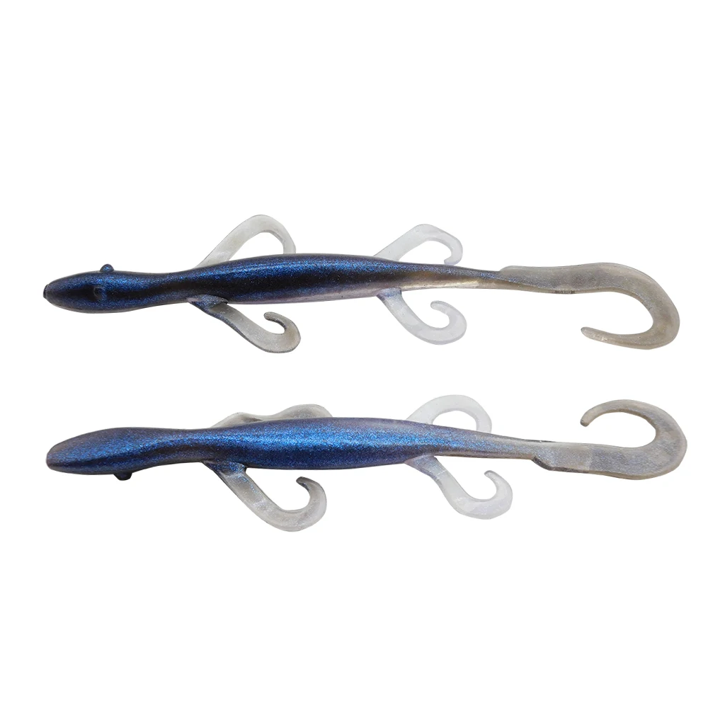 ESFISHING Señuelos de Pesca blandos lagarto salvaje 140mm 6 uds Pesca Isca cebos de Pesca de lubina de silicona artificial - imagen 5