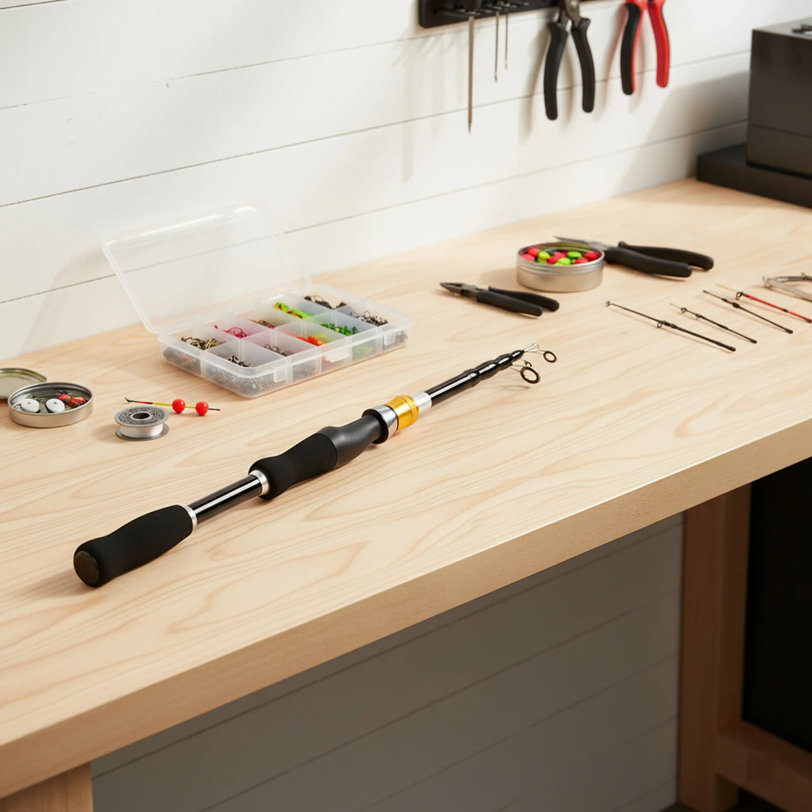 Caña de pescar telescópica de 1,6/1,8 m, caña de mano ultracorta portátil, caña de pescar Universal de largo alcance para uso en agua dulce y salada