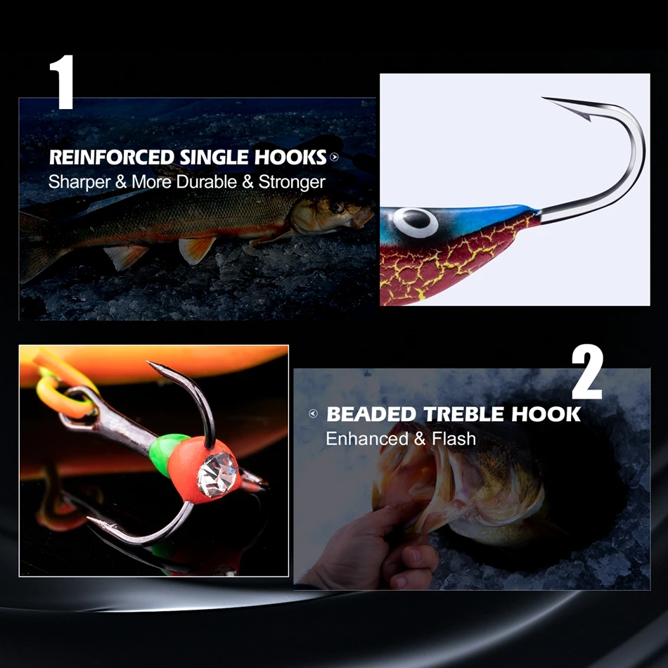 Goture-señuelo para Pesca en hielo, equilibradores profesionales de invierno, Wobblers, cebo para trucha, lubina, Lucio, carpa, Señuelos de Pesca - imagen 5